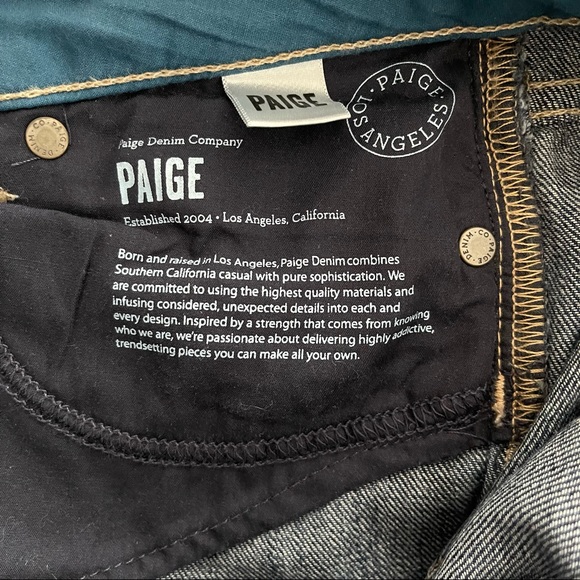 Paige Skyline Peg Denim Jeans Low Rise - Picture 10 of 10